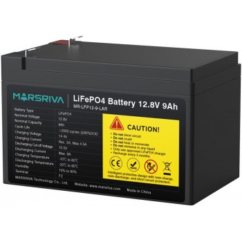 Аккумулятор литиевый MR-LFP12-9-LAR LiFePO4, 12.8В/9.0Ач MARSRIVA — изображение 2